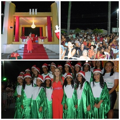 A prefeitura de Cruz do Espírito Santo realiza evento natalino com acendimentos das luzes e chegada do papai Noel